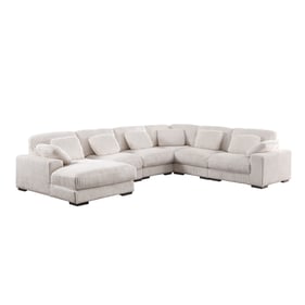 Lilola Home Nadine Beige Corner Sofa Sectional with LAF Chaise