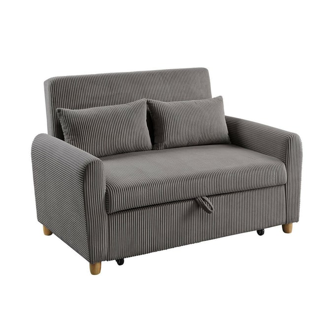 Lilola Home Justine Brown Convertible Sleeper Loveseat LILO-89335