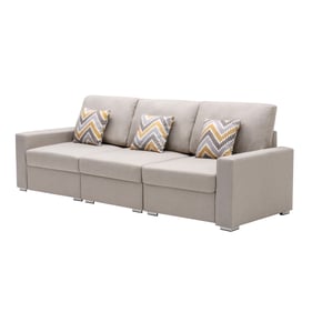 Lilola Home Nolan Beige Sofa with Interchangeable Legs