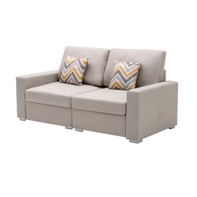 Lilola Home Nolan Beige Loveseat with Interchangeable Legs