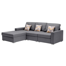 Lilola Home Nolan Gray Reversible 3pc Sectional Sofa Chaise