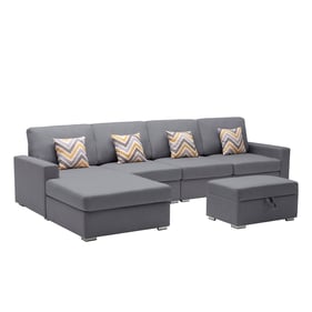 Lilola Home Nolan Gray Reversible 5pc Sofa Chaise Sectional