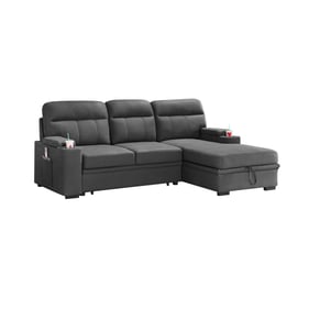 Lilola Home Kaden Gray Fabric Sleeper Sectional