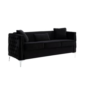 Lilola Home Bayberry Black Sofa with 3 Pillows