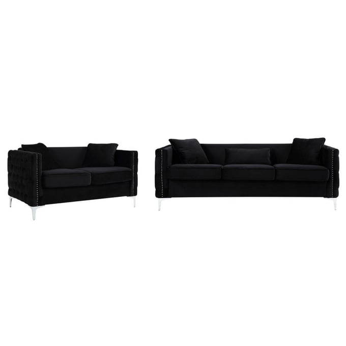 Lilola Home Bayberry Black 2pc Living Room Set LILO-89634-SL