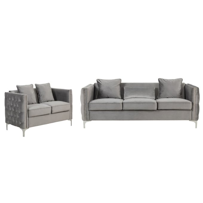 Lilola Home Bayberry Gray 2pc Living Room Set LILO-89635-SL