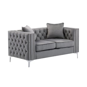 Lilola Home Lorreto Gray Velvet Loveseat