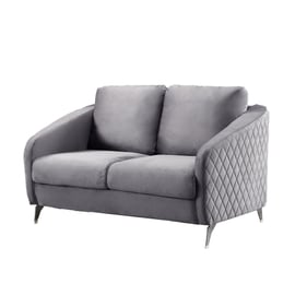 Lilola Home Sofia Gray Velvet Loveseat