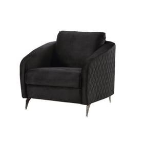 Lilola Home Sofia Black Velvet Accent Armchair