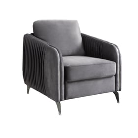 Lilola Home Hathaway Gray Velvet Accent Armchair