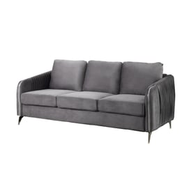 Lilola Home Hathaway Gray Velvet Sofa