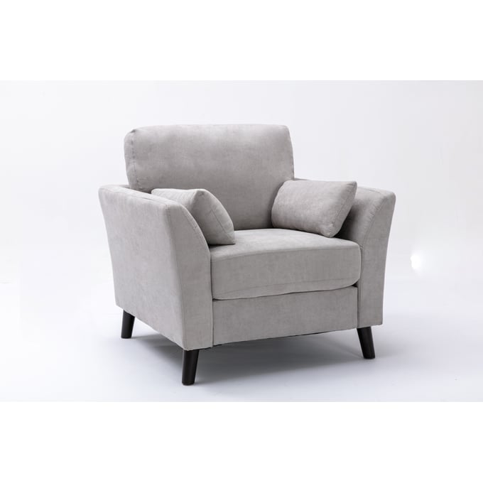 Lilola Home Damian Light Gray Fabric Chair LILO-89728LG-C