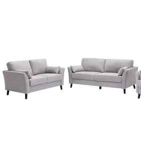 Lilola Home Damian Light Gray Fabric 2pc Living Room Set