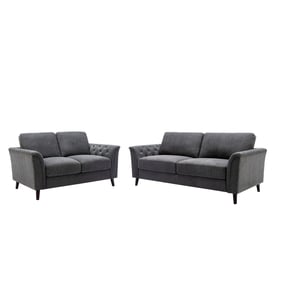 Lilola Home Stanton Dark Gray 2pc Sofa and Loveseat Set