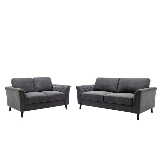 Lilola Home Stanton Dark Gray 2pc Sofa and Loveseat Set LILO-89730-SL