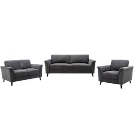 Lilola Home Stanton Dark Gray 3pc Living Room Set