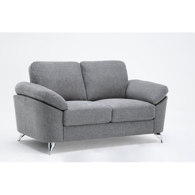 Lilola Home Villanelle Light Gray Loveseat LILO-89732-L