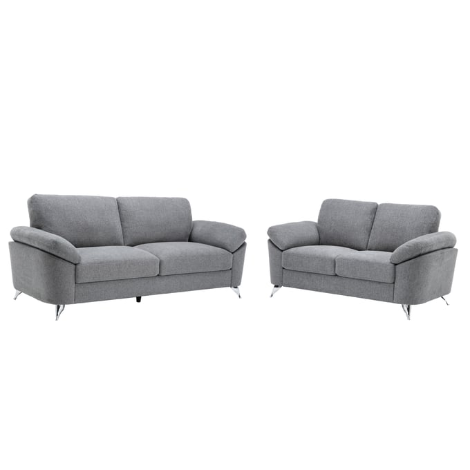 Lilola Home Villanelle Light Gray 2pc Living Room Set LILO-89732-SL