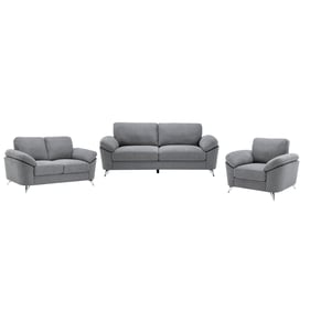 Lilola Home Villanelle Light Gray 3pc Living Room Set