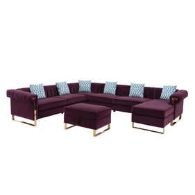 Lilola Home Maddie Purple 8 Seater Reversible Chaise Sectional and Storage ...