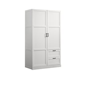 Lilola Home Aubree White 2 Drawers Wardrobe Armoire