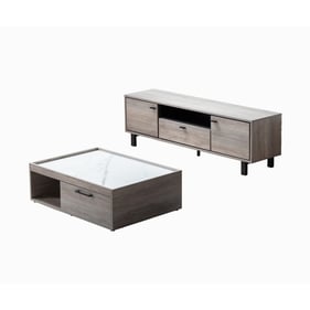 Lilola Home Apollo Gray TV Stand and Coffee Table Set