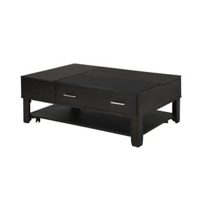 Lilola Home Bruno Ash Gray Lift Top Coffee Table with Glass Top