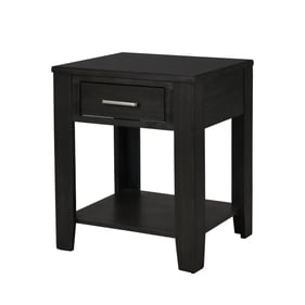 Lilola Home Bruno Ash Gray End Table with Glass Top