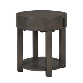 Lilola Home Jonah Light Brown End Table with USB Ports