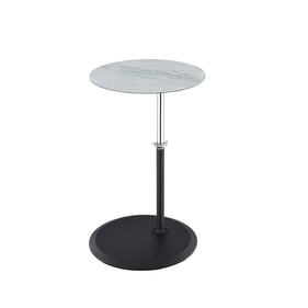 Lilola Home Orbit Gray Marble Adjustable Height End Table