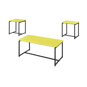 Lilola Home GT Yellow 3pc Coffee Table Set