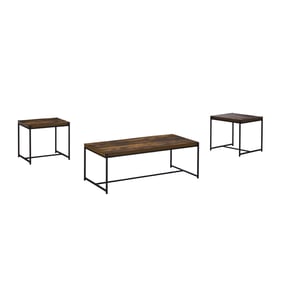 Lilola Home Lennox Brown 3pc Coffee Table Set