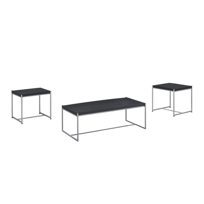 Lilola Home Lennox Black 3pc Coffee Table Set LILO-98041