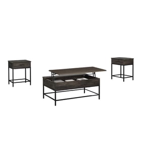 Lilola Home Cliff Brown 3pc Lift Top Coffee Table Set