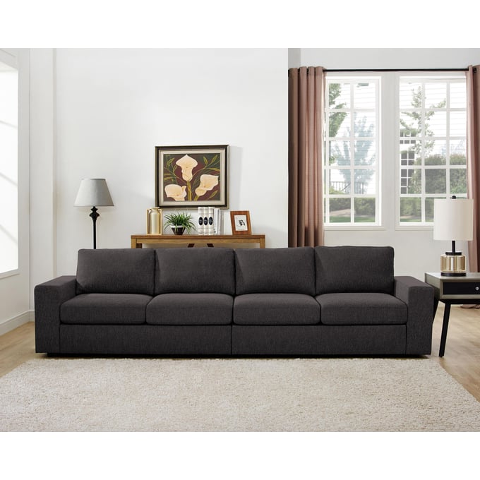 Lilola Home Jules Dark Gray Linen Sofa LILO-81801-11