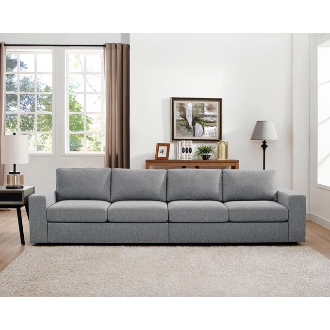 Lilola Home Jules Light Gray Linen Sofa LILO-81802-11