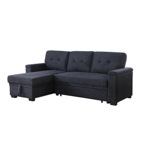 Lilola Home Lucca II Dark Gray Reversible Sleeper Sectional Sofa with Stora...