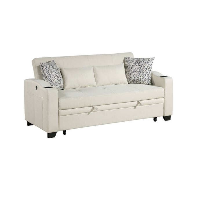 Lilola Home Bennett Beige Convertible Sleeper Loveseat LILO-81450