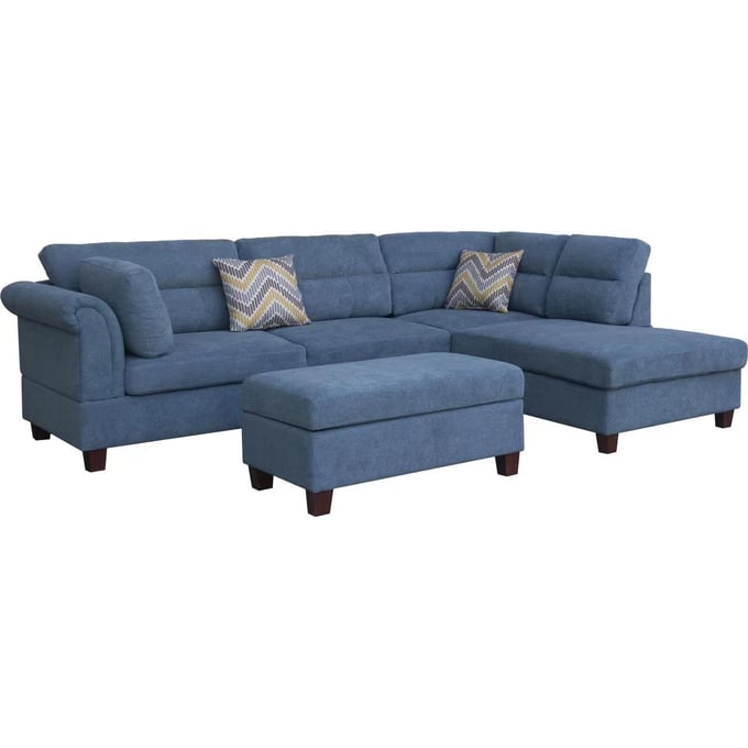 Lilola Home Diego Blue Fabric Sectional LILO-83002