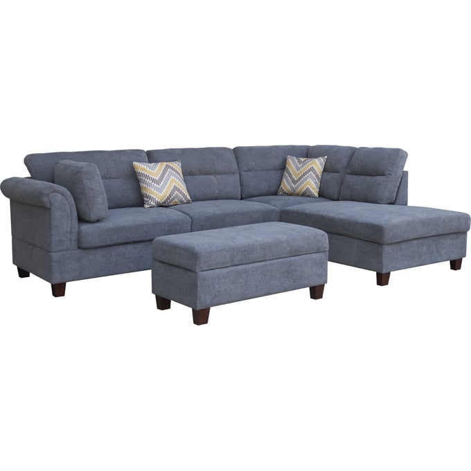 Lilola Home Diego Gray Fabric Sectional LILO-83000