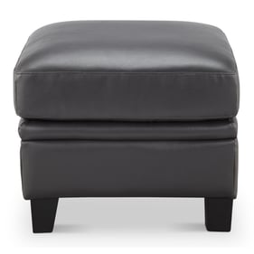 Leather Italia USA Cambria Charcoal Fletcher Ottoman