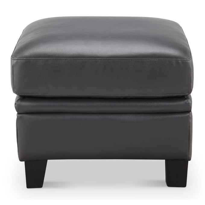 Leather Italia USA Cambria Charcoal Fletcher Ottoman LIU-1444-6287B-001128A