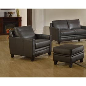 Leather Italia USA Cambria Fletcher Charcoal Chair and Ottoman Set