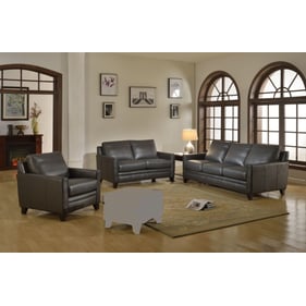 Leather Italia USA Cambria Fletcher Charcoal 3pc Living Room Set