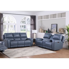 Leather Italia USA Cambria Bel Air Blue 2pc Living Room Set