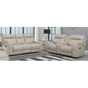 Leather Italia USA Cambria Bryant Taupe 2pc Living Room Set