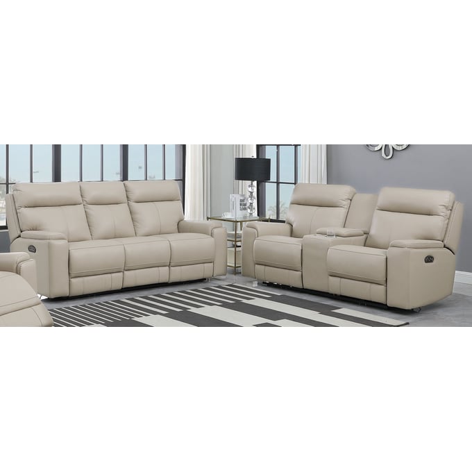 Leather Italia USA Cambria Bryant Taupe 2pc Living Room Set LIU-1444-EH310-031001-LR-S2