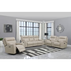 Leather Italia USA Cambria Bryant Taupe 3pc Living Room Set