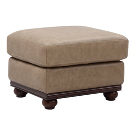 Leather Italia USA Georgetowne Beige Tilton Ottoman