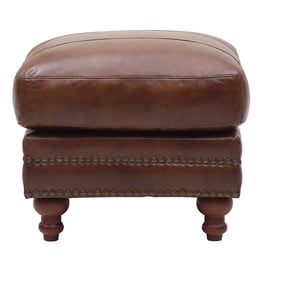 Leather Italia USA Georgetowne Brown Butler Ottoman